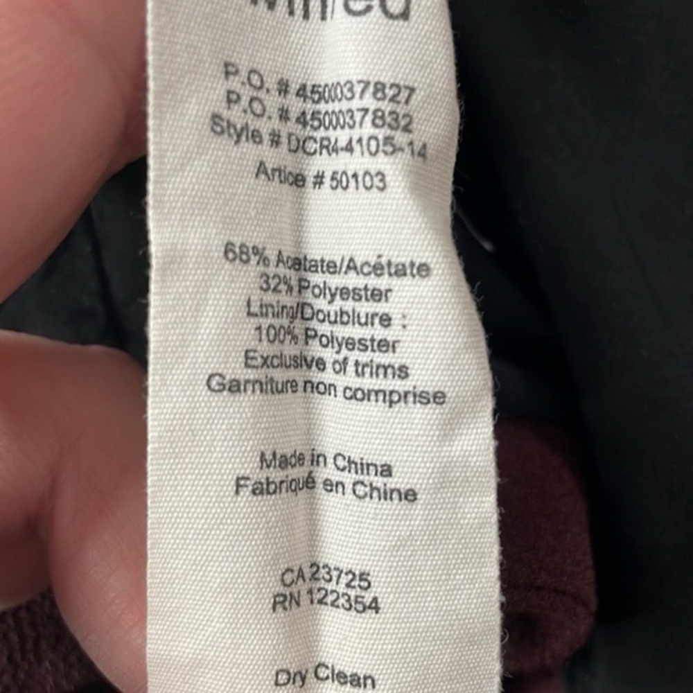 Aritzia Wilfred Mayet Jacket eggplant elongated moto coat crepe material sz xxs - Picture 6 of 9